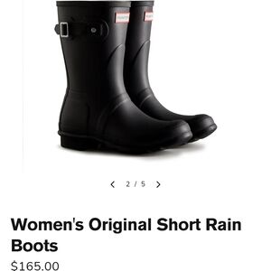Hunter Women's Black Original Short Rain Boots